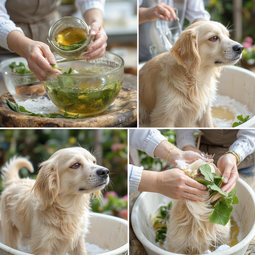 Cách tắm lá cho chó bị ghẻ