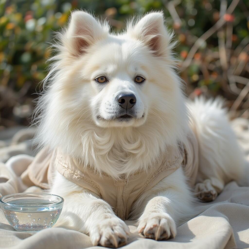 Chăm sóc chó Samoyed sau khi cạo lông