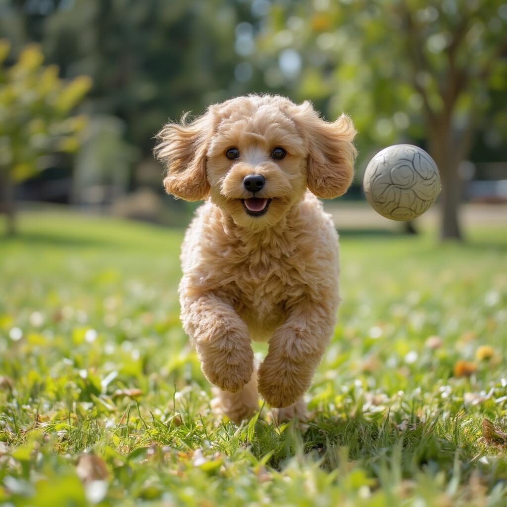 Chó Poodle vui chơi