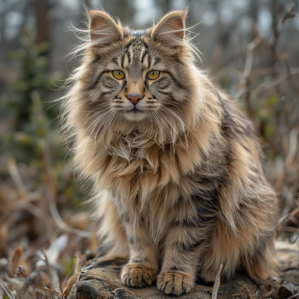 Mèo Maine Coon với bộ lông dài, dày và rậm rạp