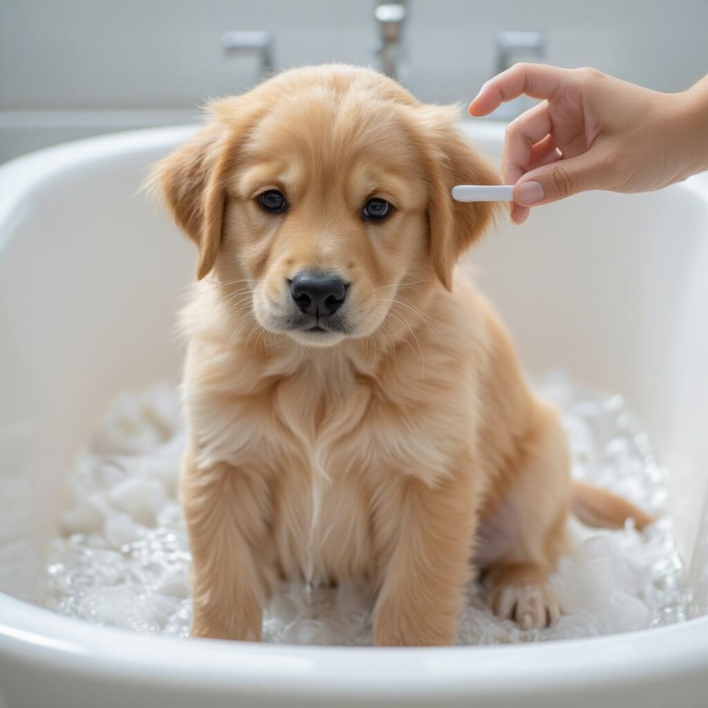 Những lưu ý khi tắm cho chó sau khi tẩy giun